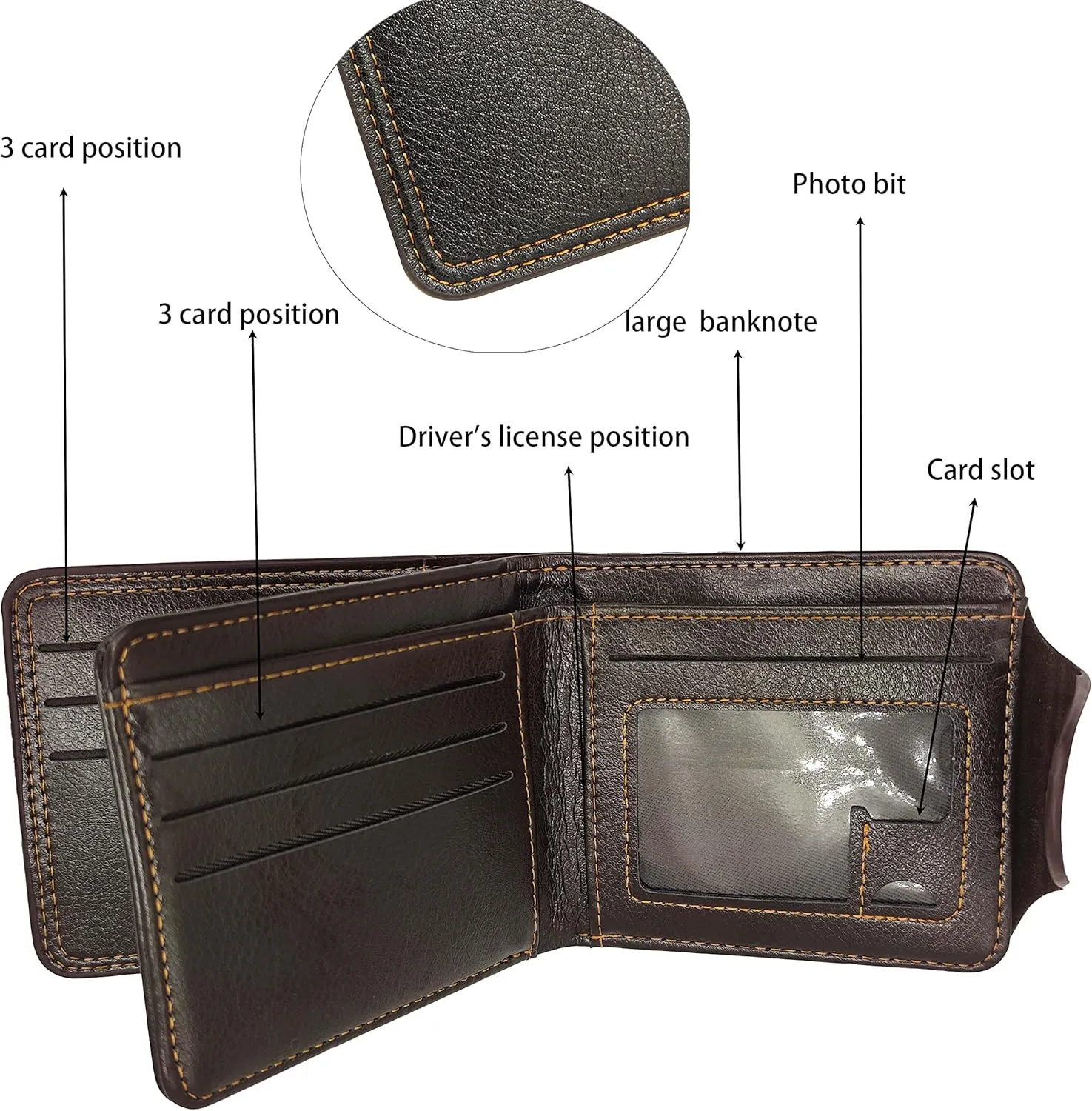 1 Piece Wallet Black Brown Bifold Anime Wallet Straw Hat Pirates Jolly Roger With Luffy Skeleton Pendant Necklace & Keychain for Men Boys Girls Women