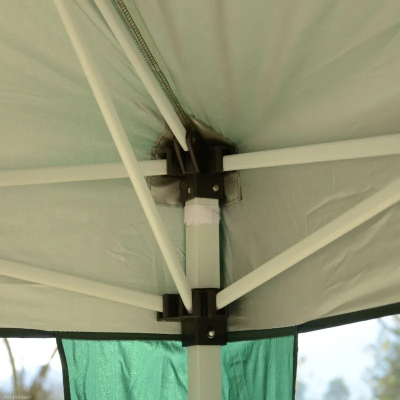10x10 ft Easy Folding Pop Up Wedding Party Pavilion Tent with 4 sidewalls - Green