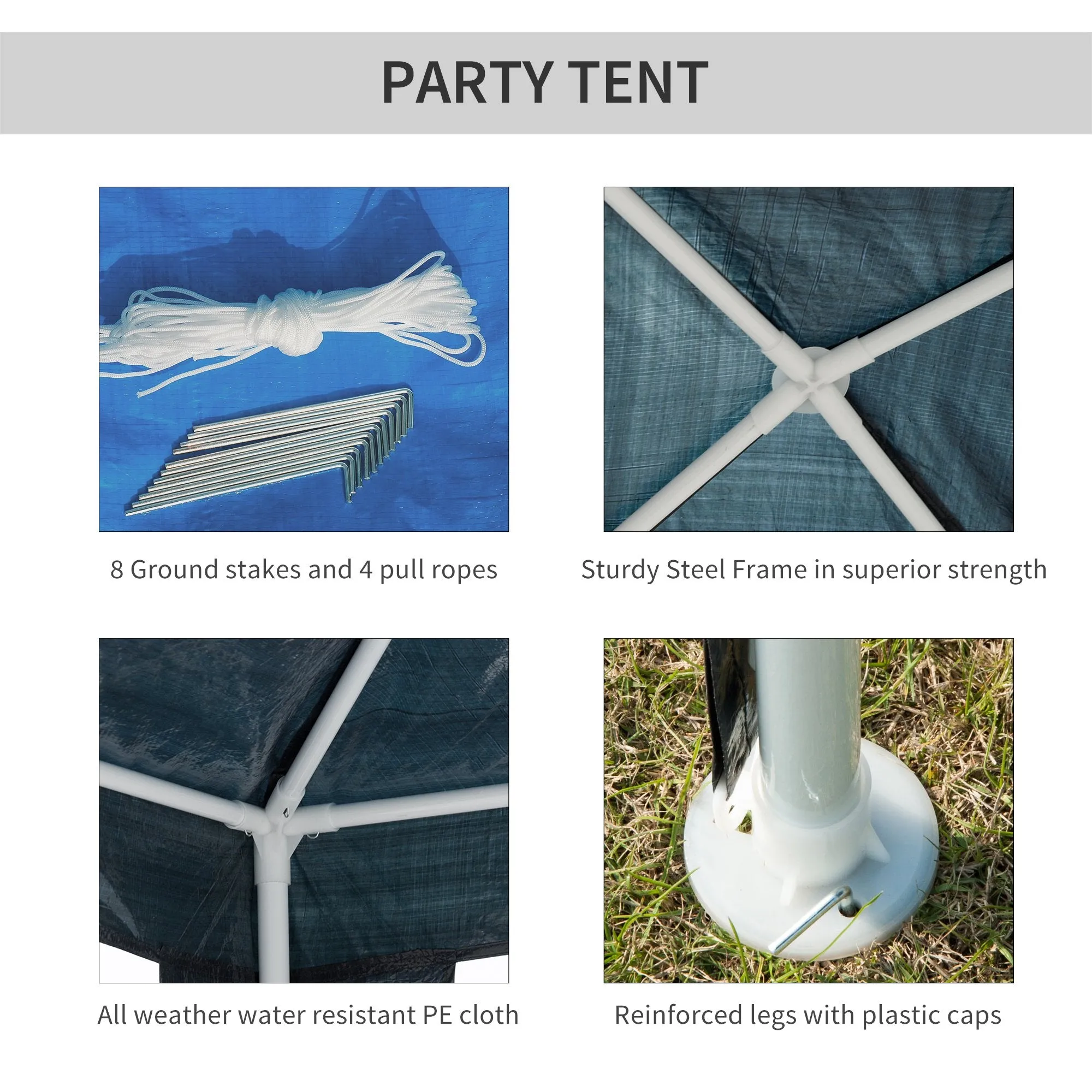10x10 ft Party Gazebo Canopy Tent - Blue or White