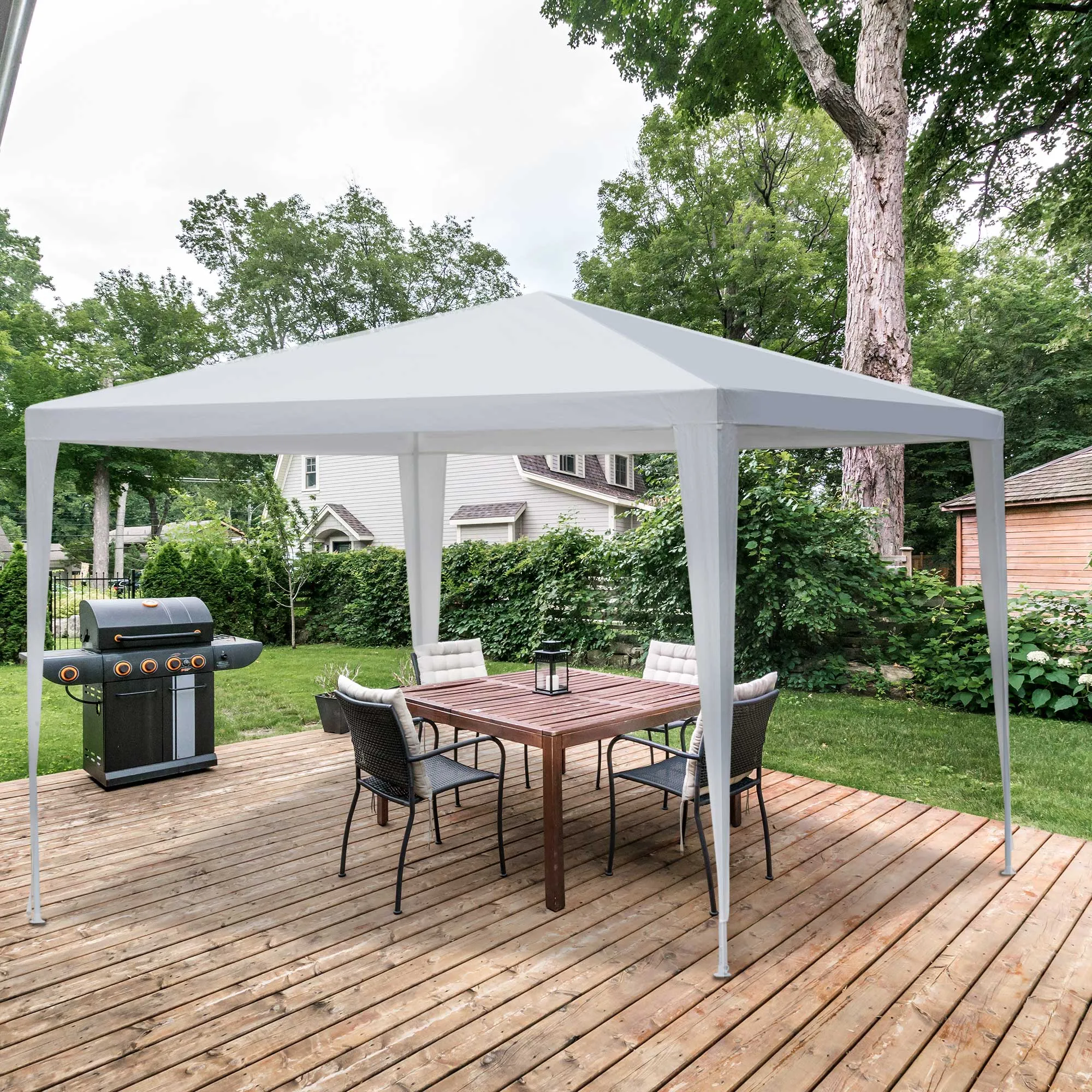 10x10 ft Party Gazebo Canopy Tent - White