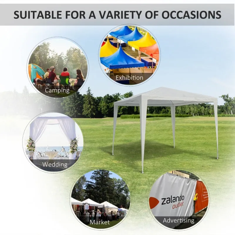 10x10 ft Party Gazebo Canopy Tent - White