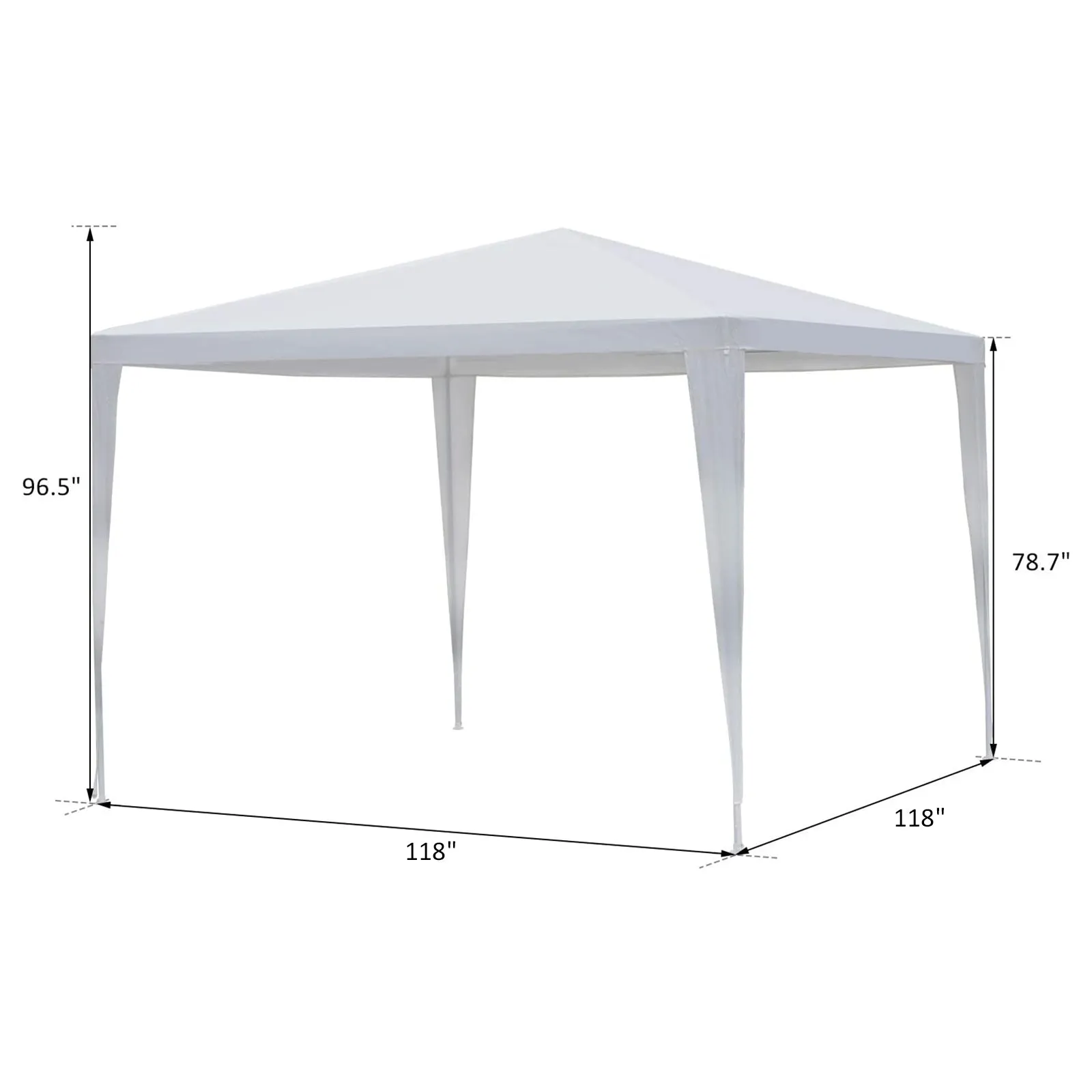 10x10 ft Party Gazebo Canopy Tent - White