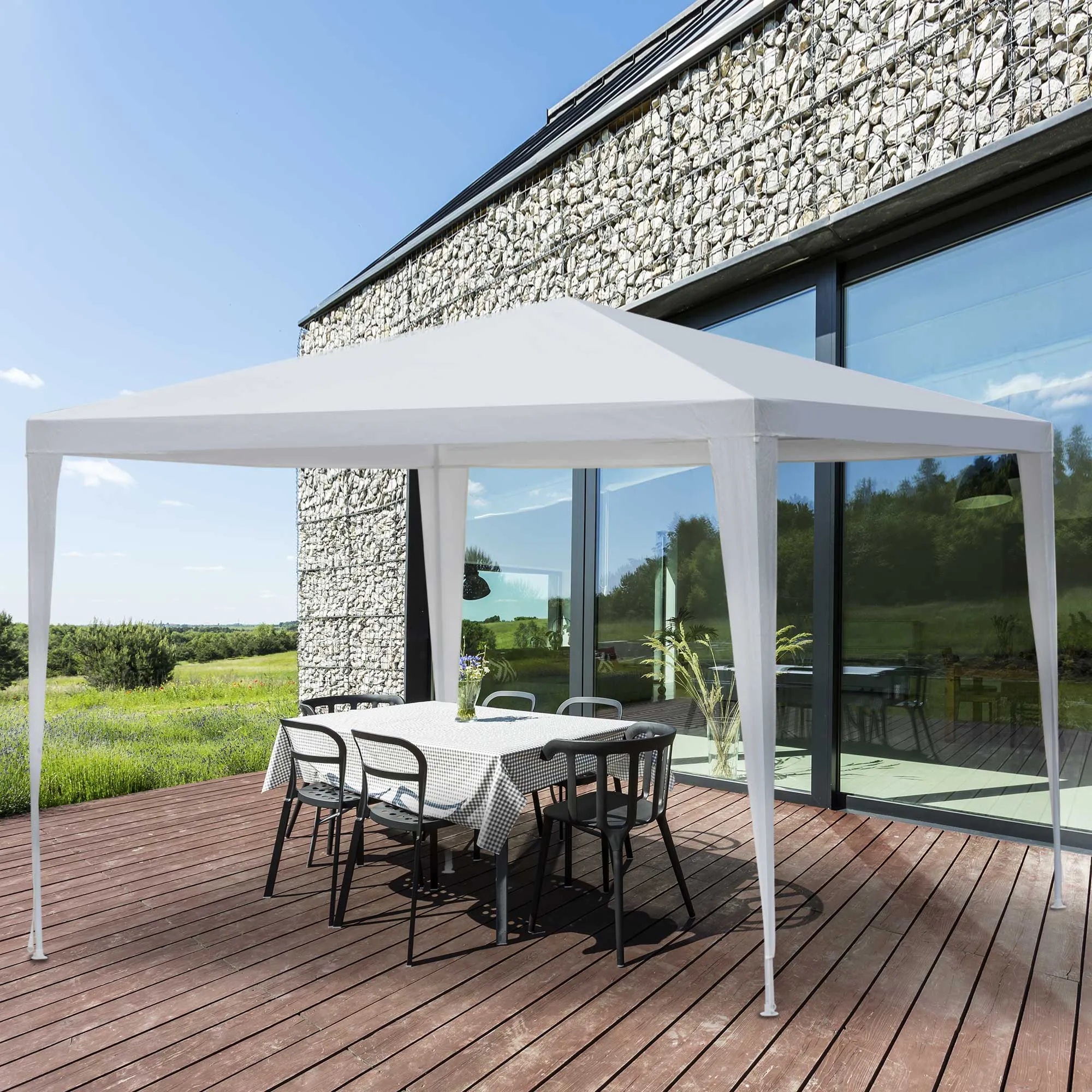 10x10 ft Party Gazebo Canopy Tent - White