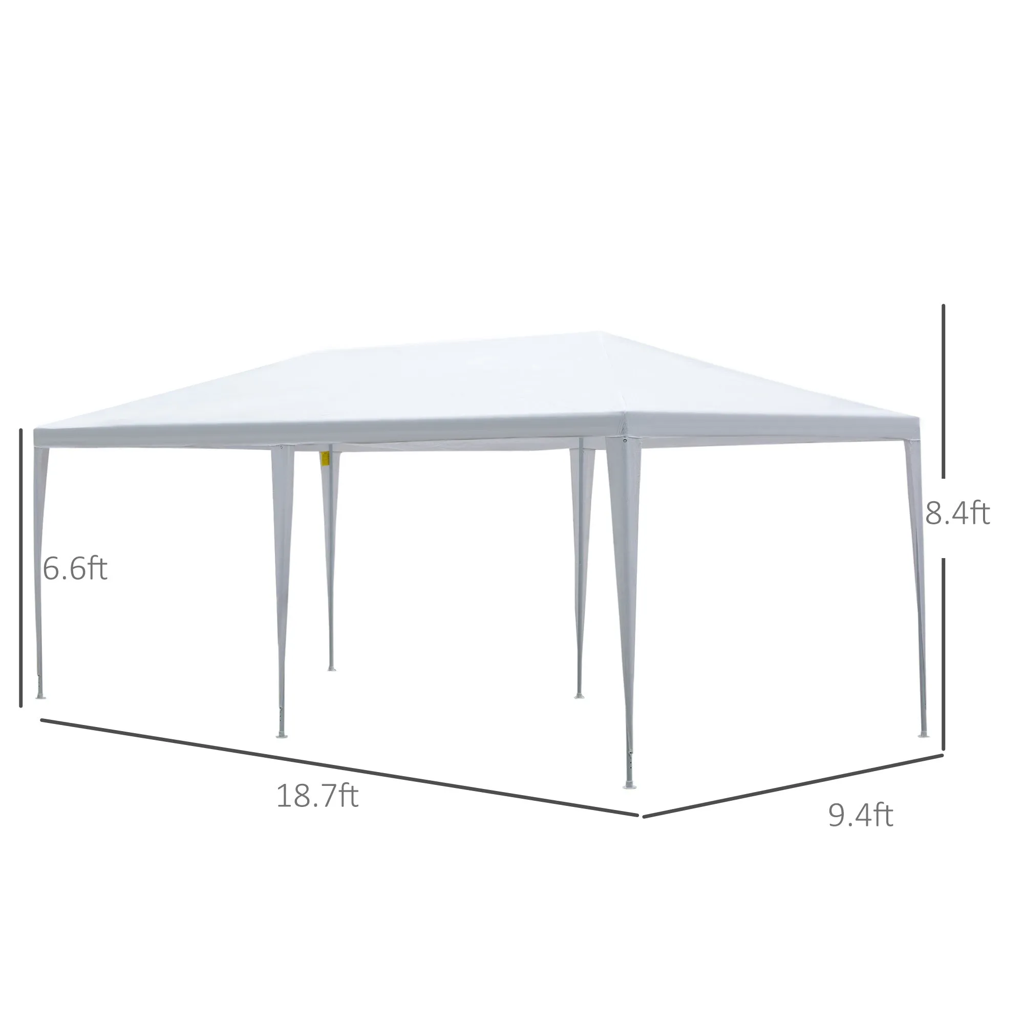 10x20 ft Gazebo Canopy Tent with 4 Removable Window Side Walls - White