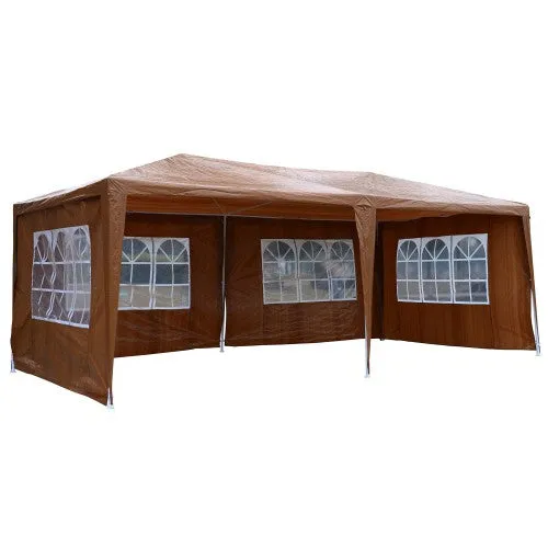 10x20 ft Party Canopy Tent with 4 Removable Walls - Coffee/Pink/Green/Blue/White