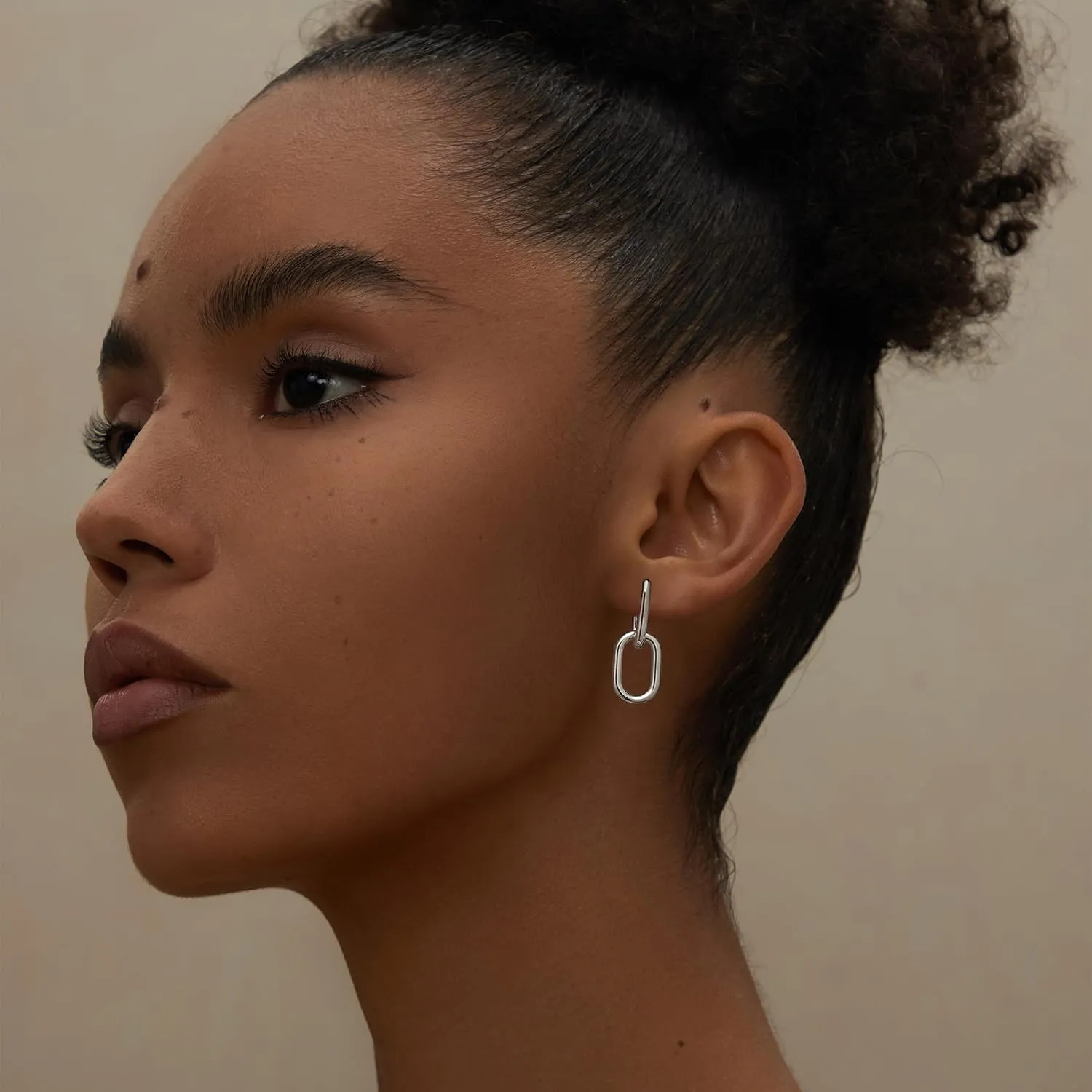 14K Gold Convertible Paperclip Link Earrings,925 Sterling Silver Post Geometric Circle Twist Huggie Hoop Earrings, Drop Dangle Earrings for Women