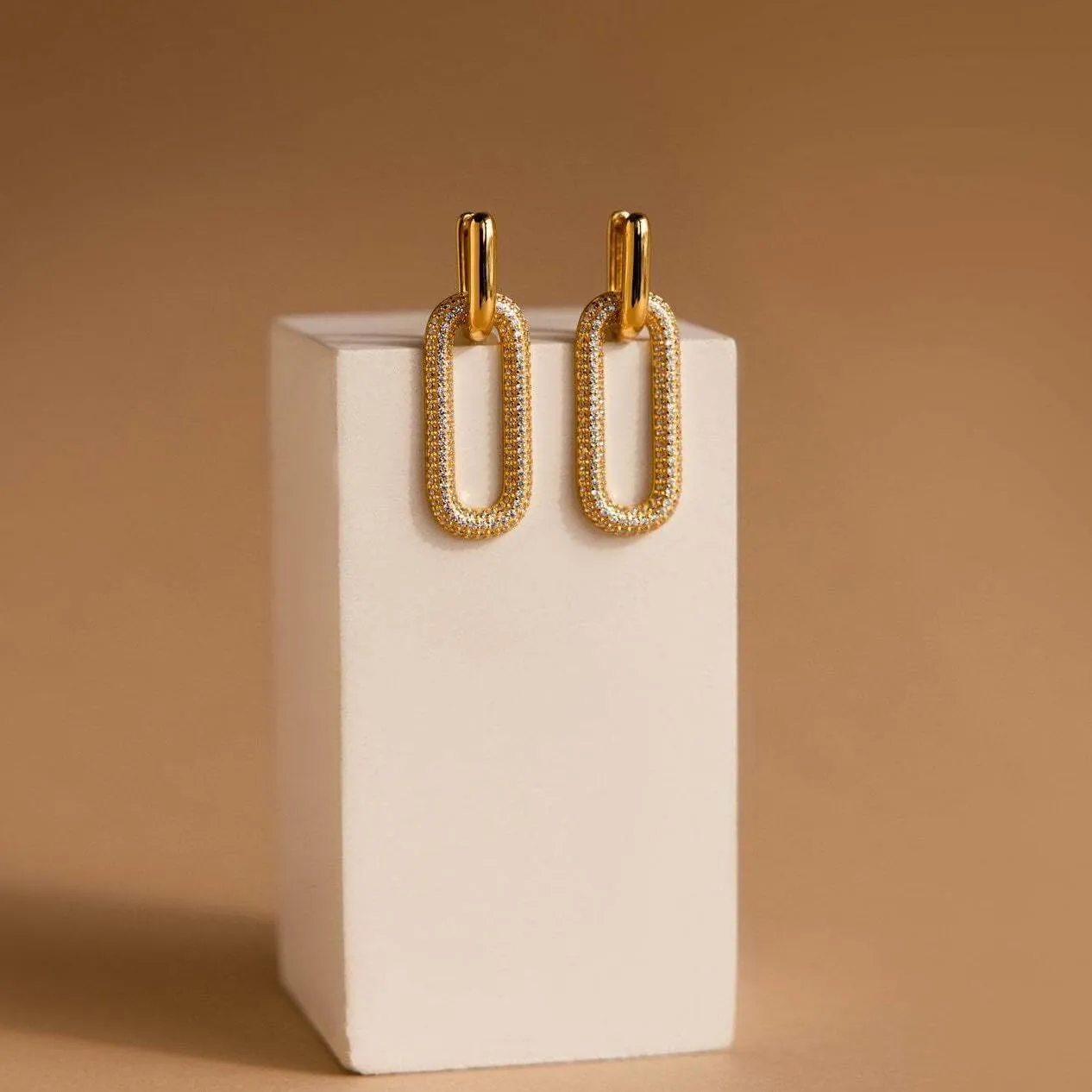 14K Gold Convertible Paperclip Link Earrings,925 Sterling Silver Post Geometric Circle Twist Huggie Hoop Earrings, Drop Dangle Earrings for Women