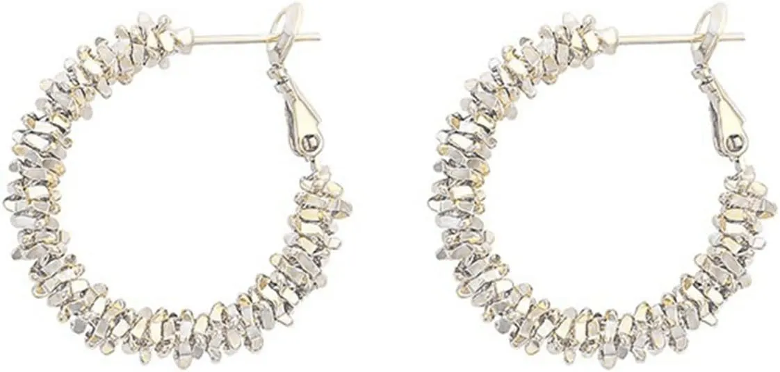 14K Gold Plated Hoop Earrings for Women, Chunky Twist Design Lightweight Hypoallergenic Jewelry, Large Gold Hoops for Everyday Wear (40mm)