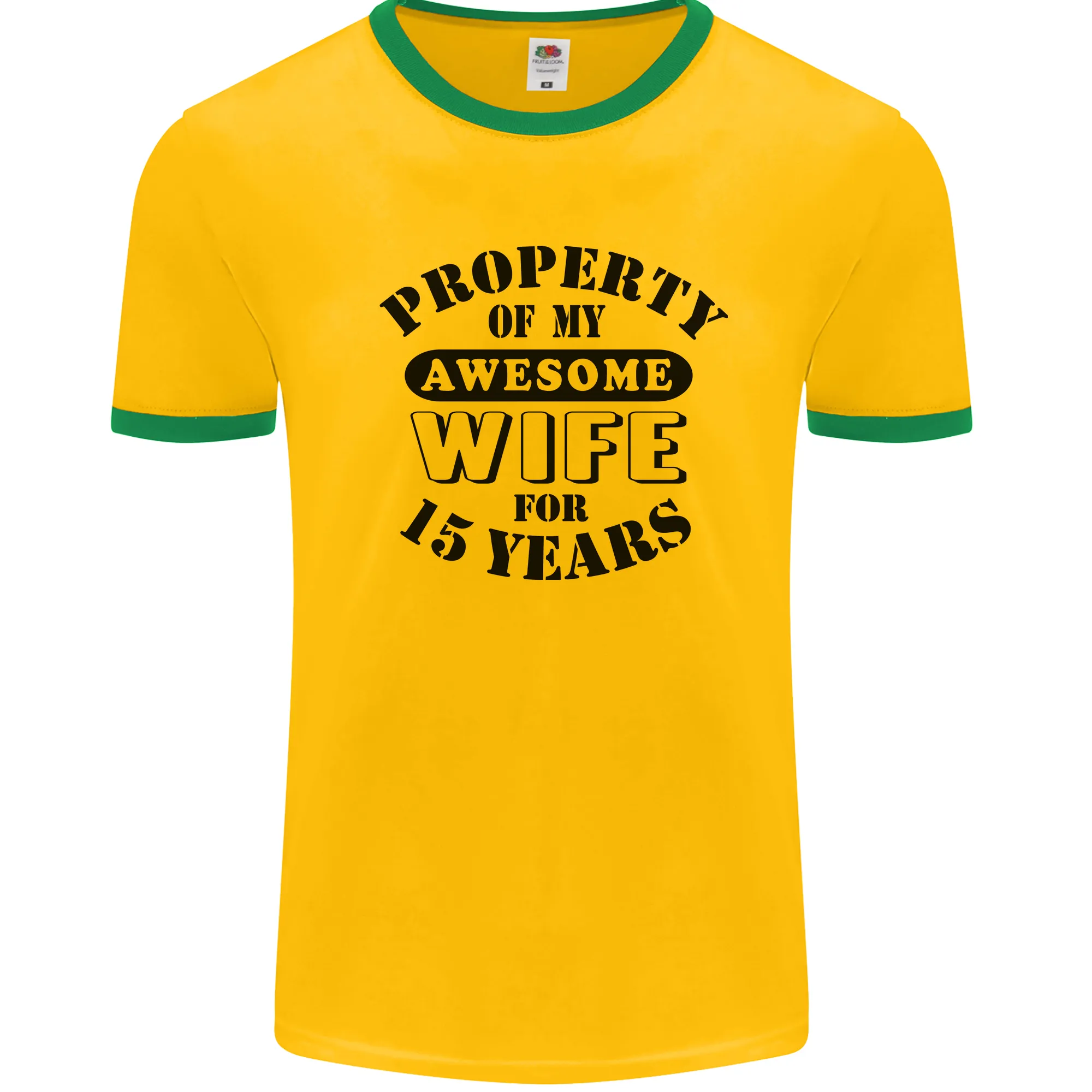 15th Wedding Anniversary 15 Year Funny Wife Mens Ringer T-Shirt