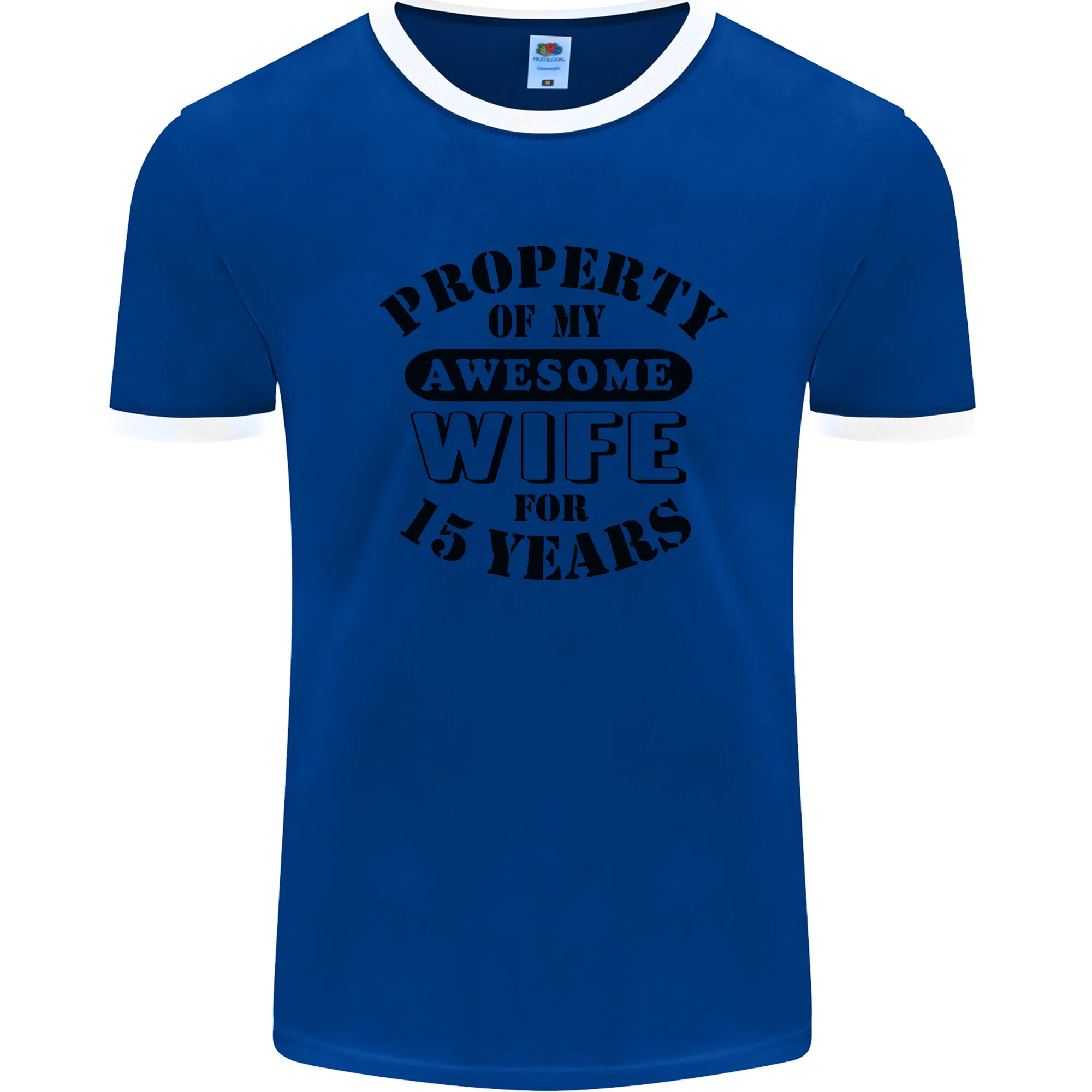 15th Wedding Anniversary 15 Year Funny Wife Mens Ringer T-Shirt