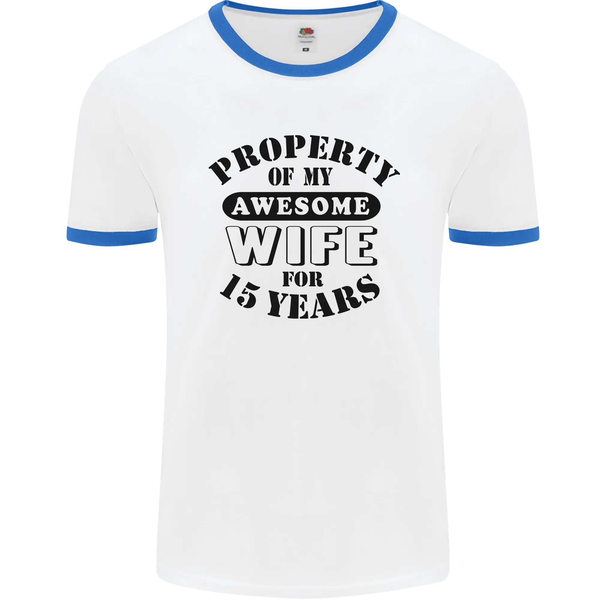 15th Wedding Anniversary 15 Year Funny Wife Mens Ringer T-Shirt