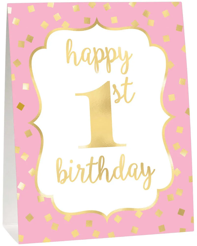 1st Birthday Girl Buffet Decorating Kit Pack of 12