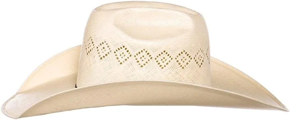 24K Shantung Diamond 4 1/2" Brim Open Crown Straw Hat