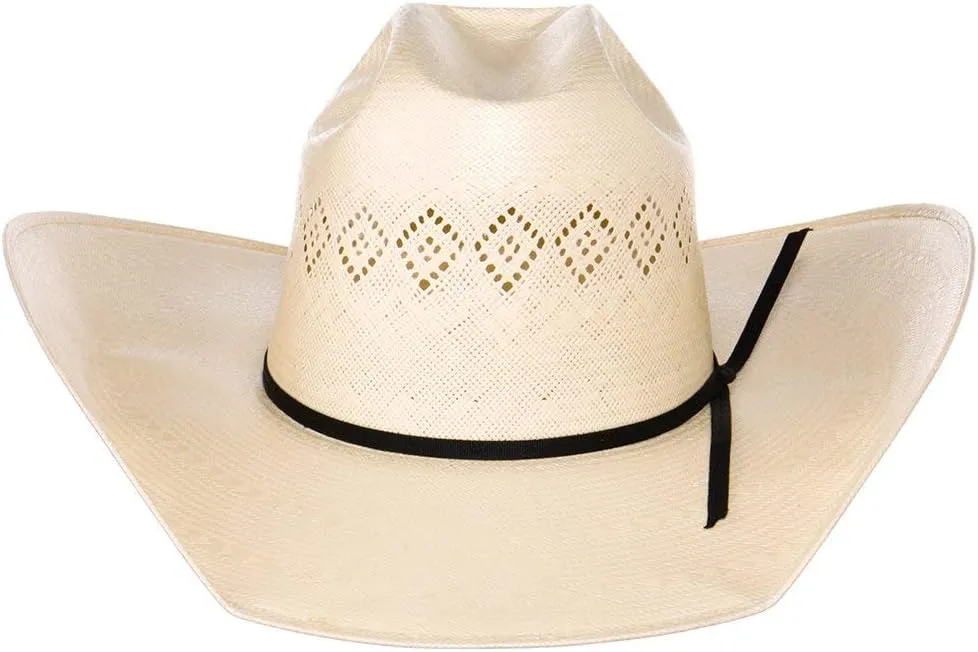 24K Shantung Diamond 4 1/2" Brim Open Crown Straw Hat