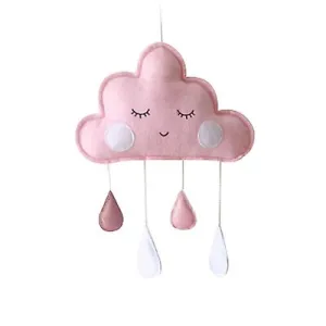 26 * 40cm pink Cute Smiling Cloud Nordic Style Wall Hanging-Cloud Raindrop Furniture Decoration Baby Bed Decoration AZ11691