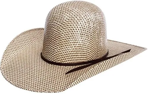 3 Tone Open Crown 4-1/2" Brim Straw Cowboy Hat