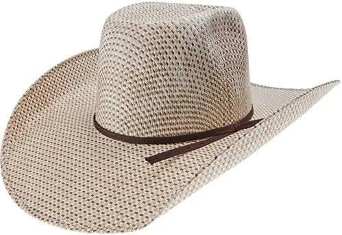 3 Tone Open Crown 4-1/2" Brim Straw Cowboy Hat
