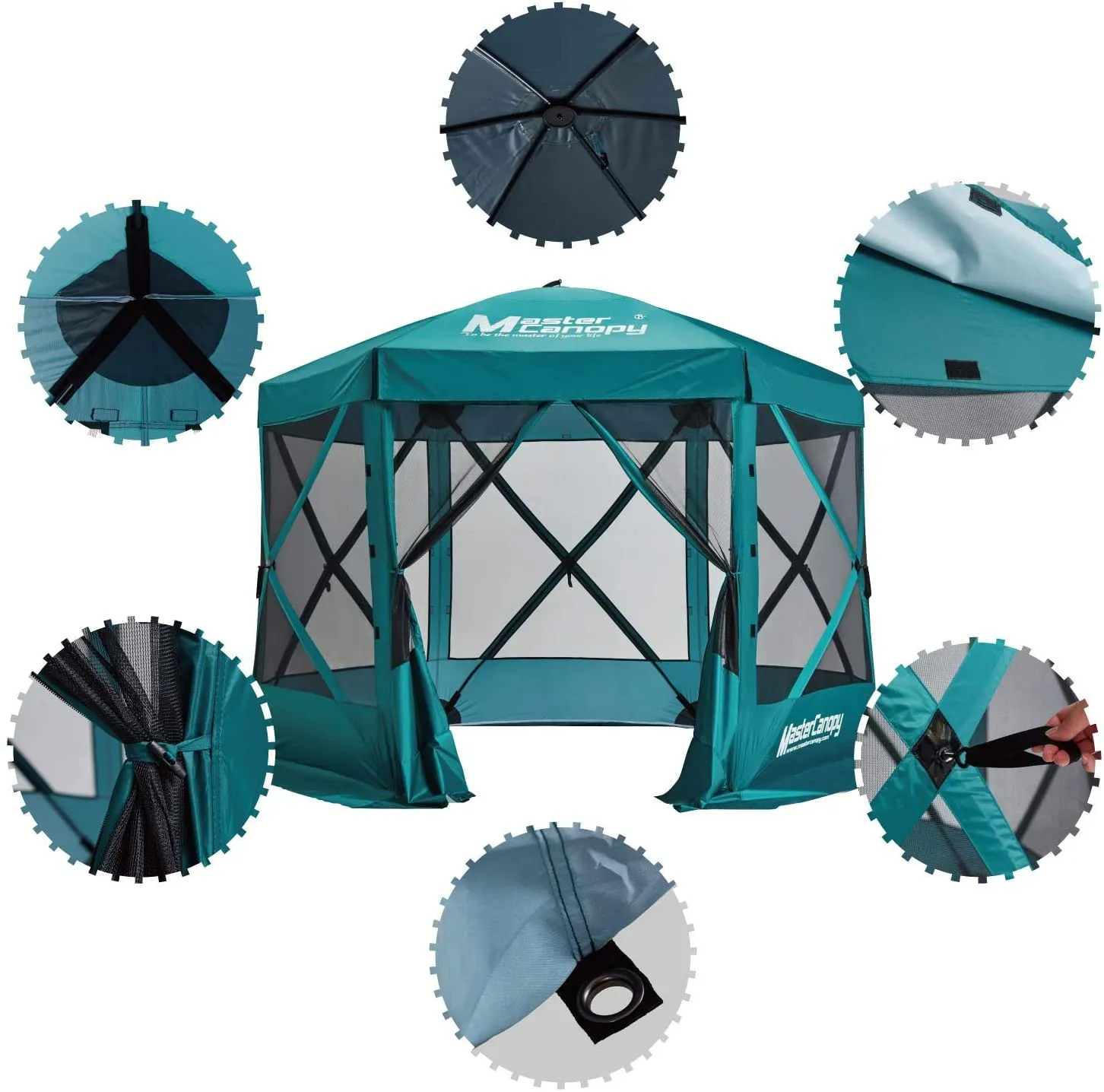 6x6/10x10/12x12/12.5x12.5 Portable Screen House Room Pop up Gazebo Outdoor Camping Tent with Carry Bag