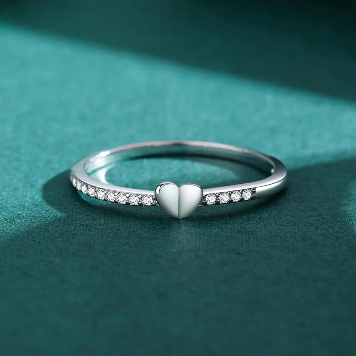 925 Sterling Silver Heart Ring CZ Simulated Diamond Ring Wedding Engagement Rings Stackable Rings for Women