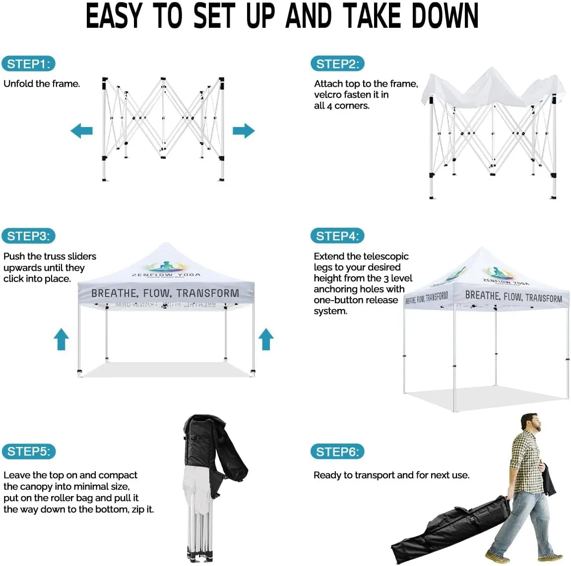 ABLEM8CANOPY BREATHE FLOW TRANSFORM 10x10 Canopy Tent