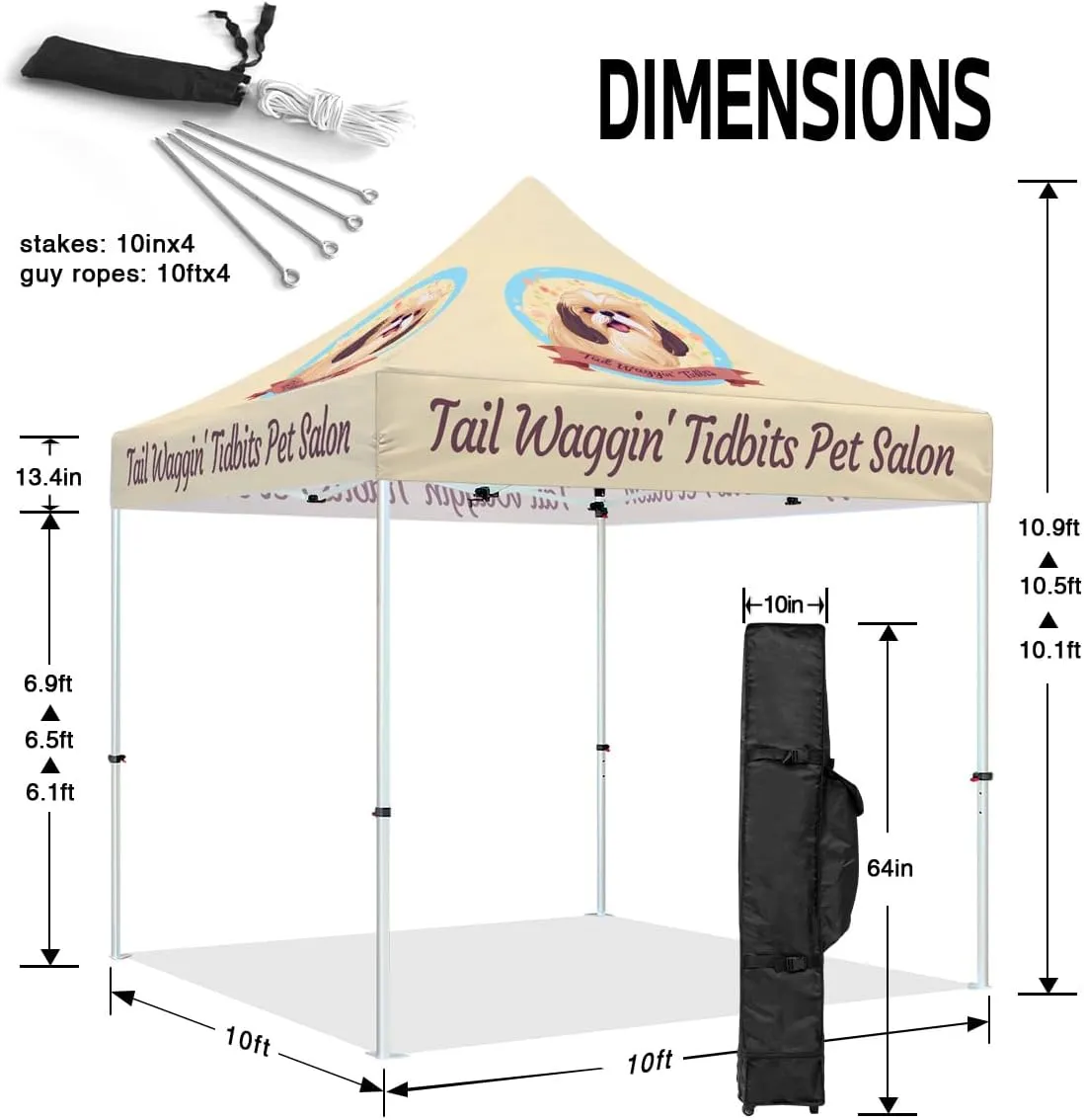 ABLEM8CANOPY Pet Salon 10x10 Best Canopy Tent with Sides