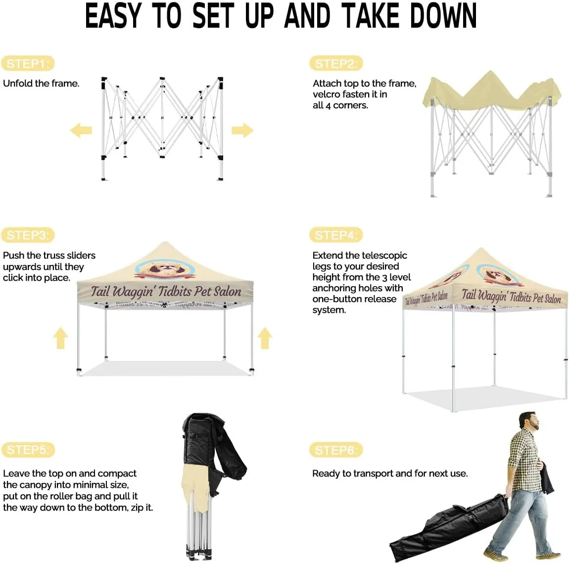 ABLEM8CANOPY Pet Salon 10x10 Best Canopy Tent with Sides