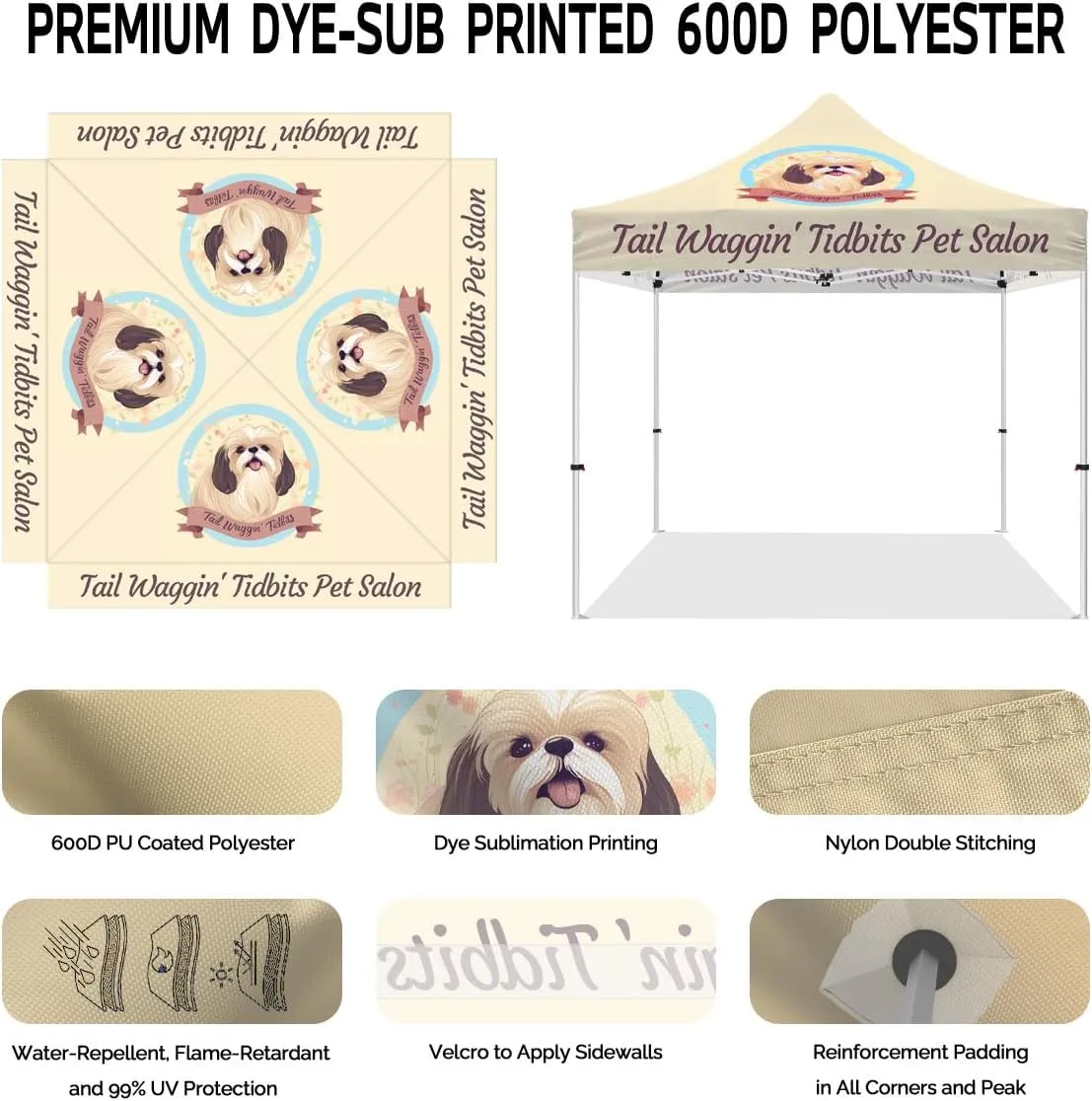 ABLEM8CANOPY Pet Salon 10x10 Best Canopy Tent with Sides