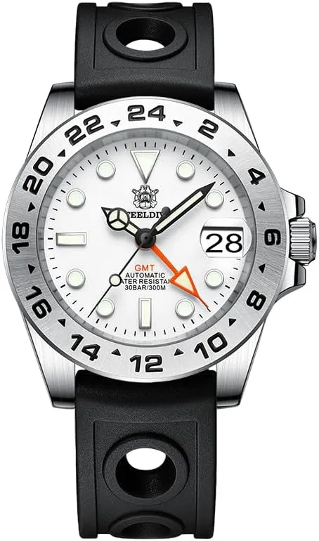 ACHARD AMOY Men GMT Watch Luxury 41mm Automatic Mechanical Wristwatch Diver 30ATM BGW-9 Luminous Sapphire Mirror NH34 Steel Bezel (GMT Watch 4)