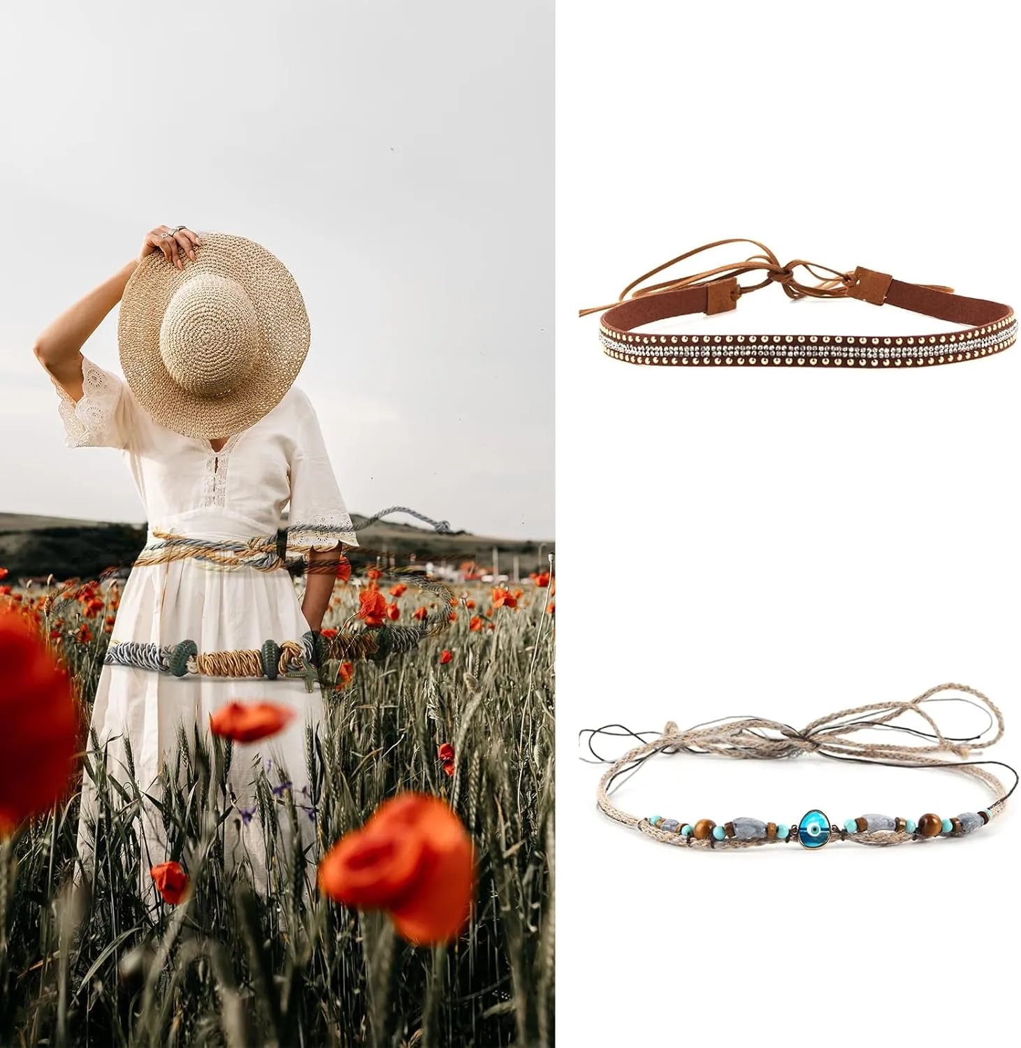 Adjustable Hat Band Western Hatbands Clothing Decorations Hat Rope for Cowboy Hat Weaving Hat Outdoor Hat Strap