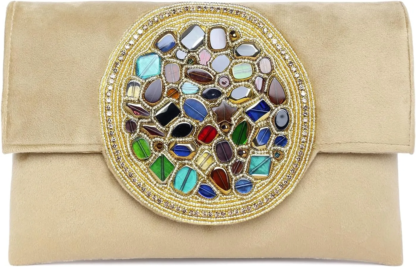 Aheli Brown Embellished Clutch Bag Purse for Women Handmade Handbag Ethnic Bridal Fashion Evening Bag for Women