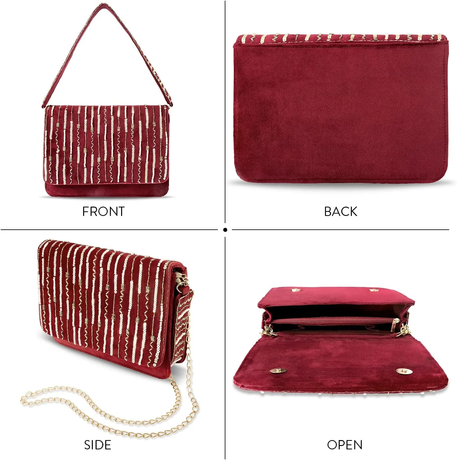 Aheli Clutch Purses Gift for Women Handmade Evening Handbags Bridal Clutch