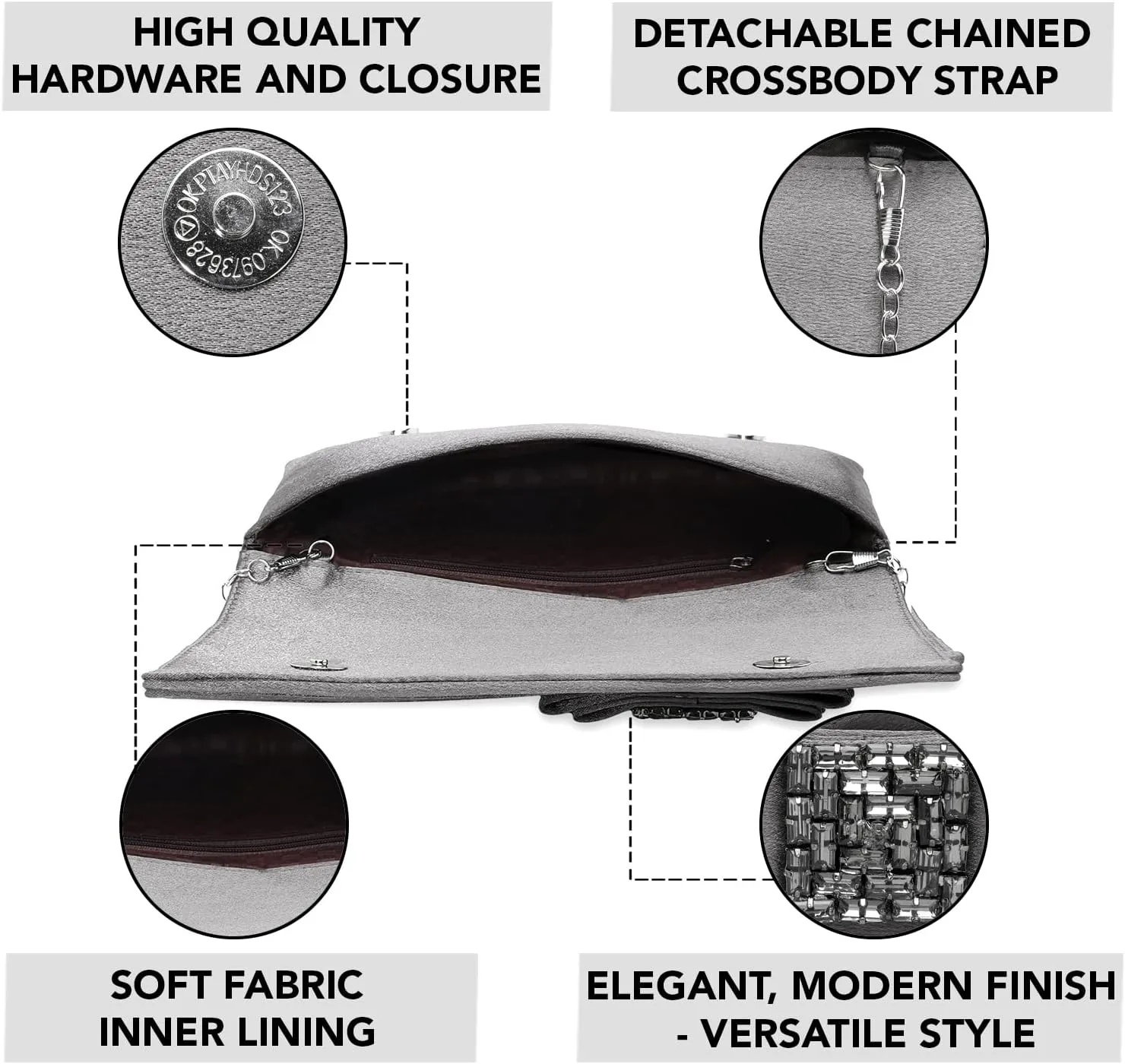 Aheli Clutch Purses Gift for Women Handmade Evening Handbags Bridal Clutch