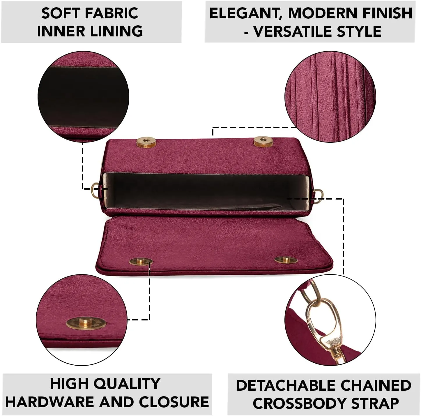Aheli Clutch Purses Gift for Women Wedding Handmade Evening Handbags Party Bridal