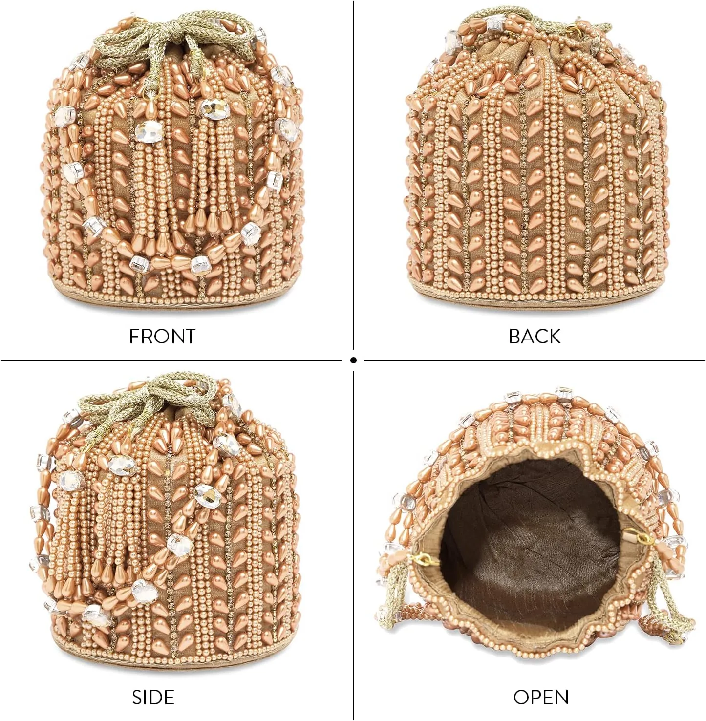 Aheli Potli Bags Gift for Women Evening Bag Clutch Ethnic Bride Purse with Drawstring