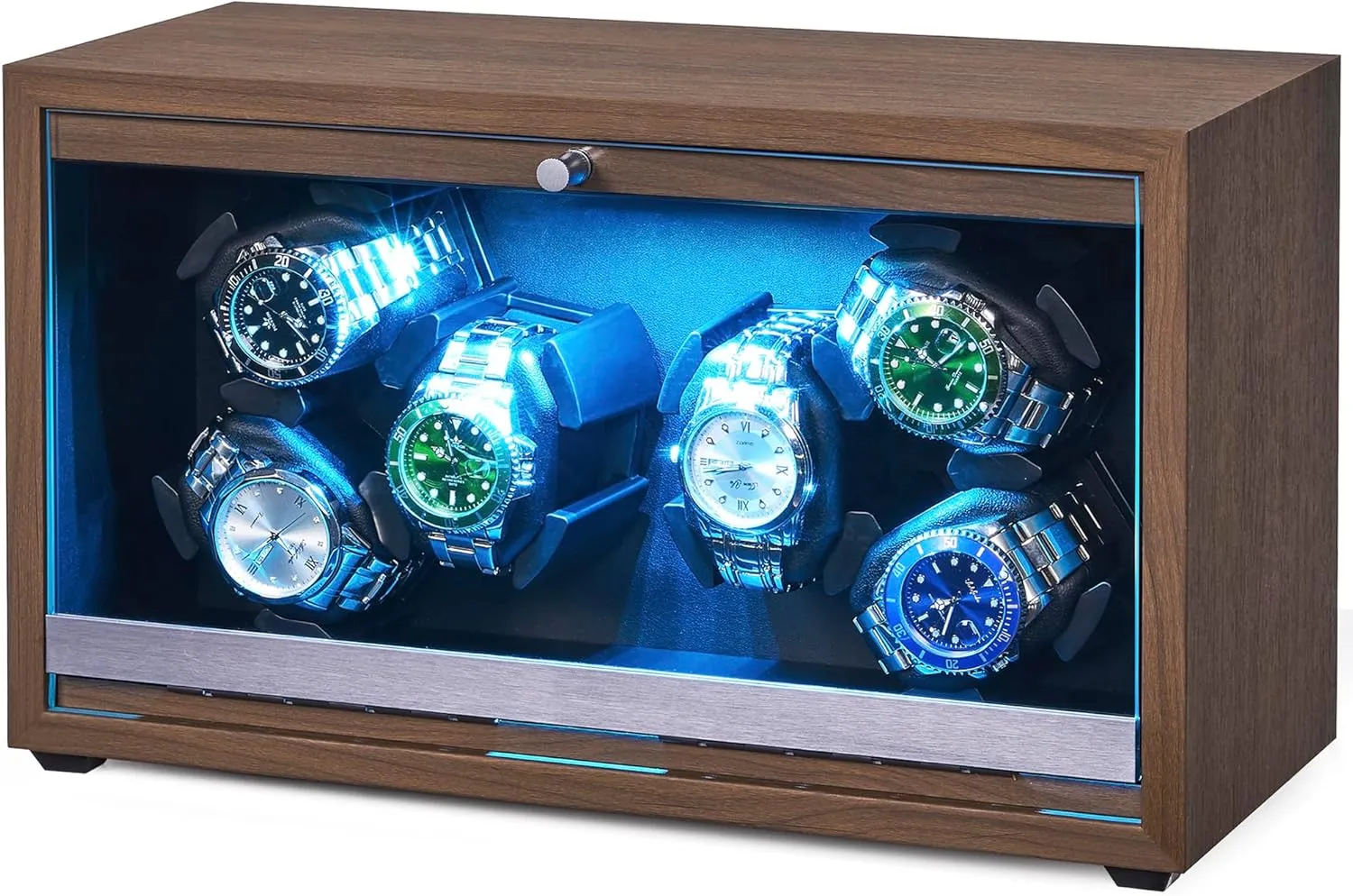ANWBROAD Watch Winder 6 with LED and Super Quiet Motor 4 Rotating Modes Watches Winder box Watch Shaker with USB Cable Gift UJWW003A