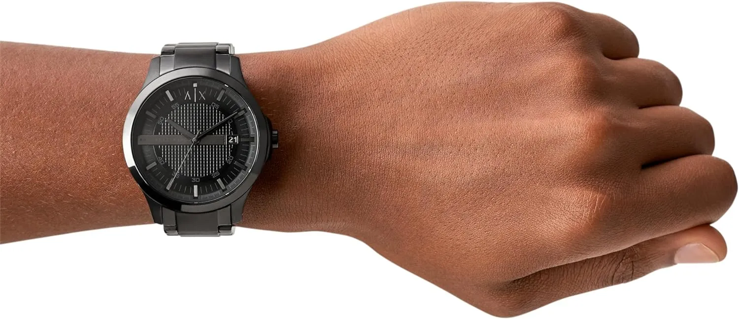 A|X Armani Exchange Men's Watch with Three-Hand Analog Display and Date Window, Watch for Men with Stainless Steel or Leather Band
