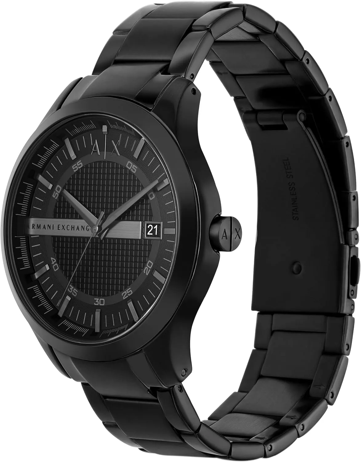 A|X Armani Exchange Men's Watch with Three-Hand Analog Display and Date Window, Watch for Men with Stainless Steel or Leather Band