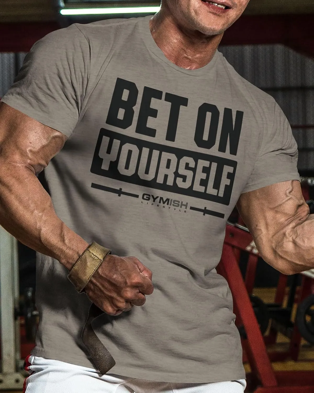 Bet On Yourself Weightlifting Workout T-Shirt, Motivational Gym Short Sleeve Shirts for Men