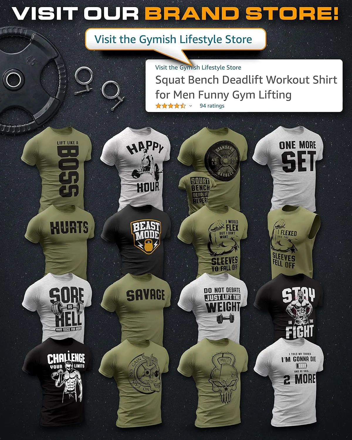 Bet On Yourself Weightlifting Workout T-Shirt, Motivational Gym Short Sleeve Shirts for Men
