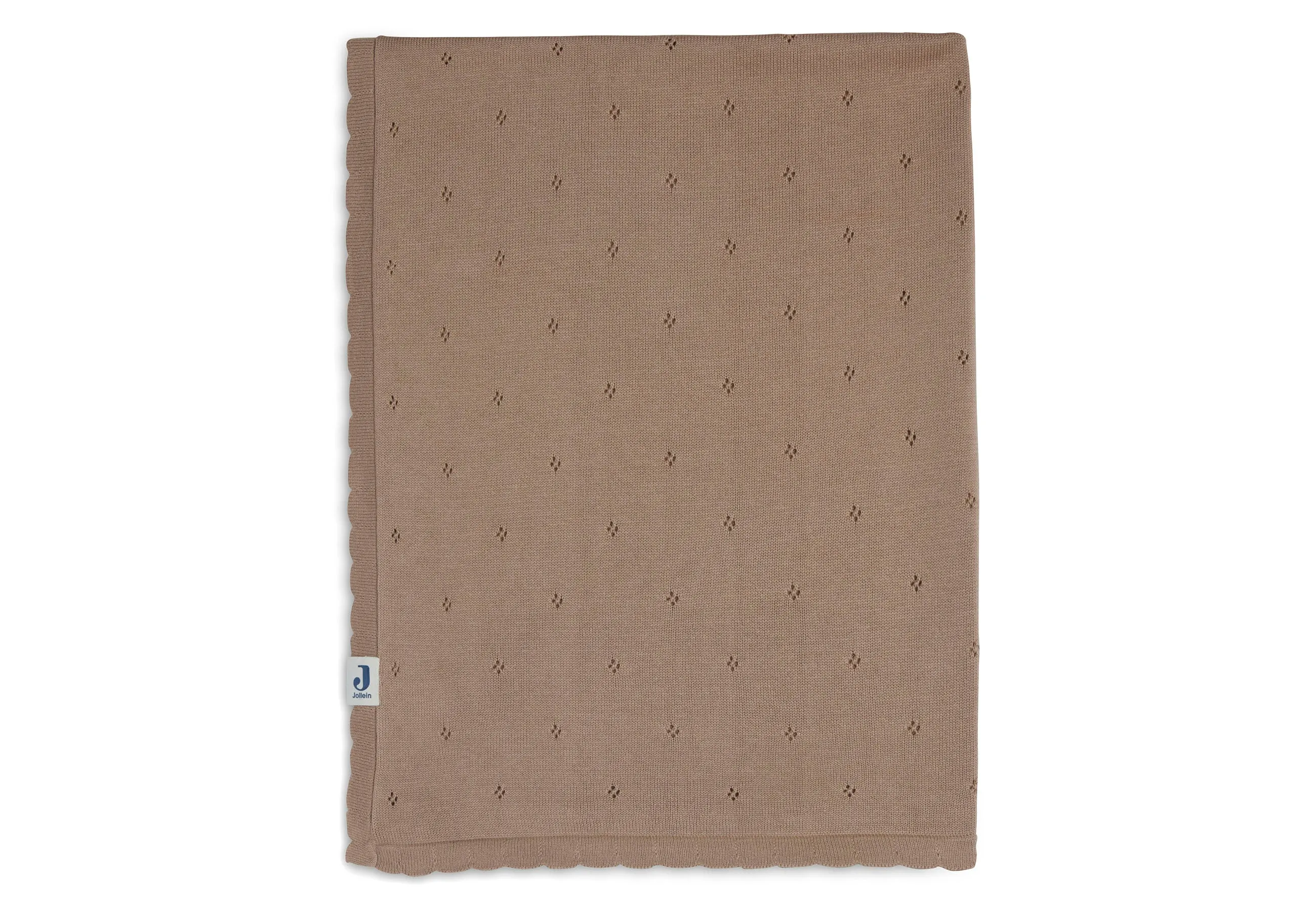 Blanket Cot 100x150cm Pointelle - Biscuit - GOTS