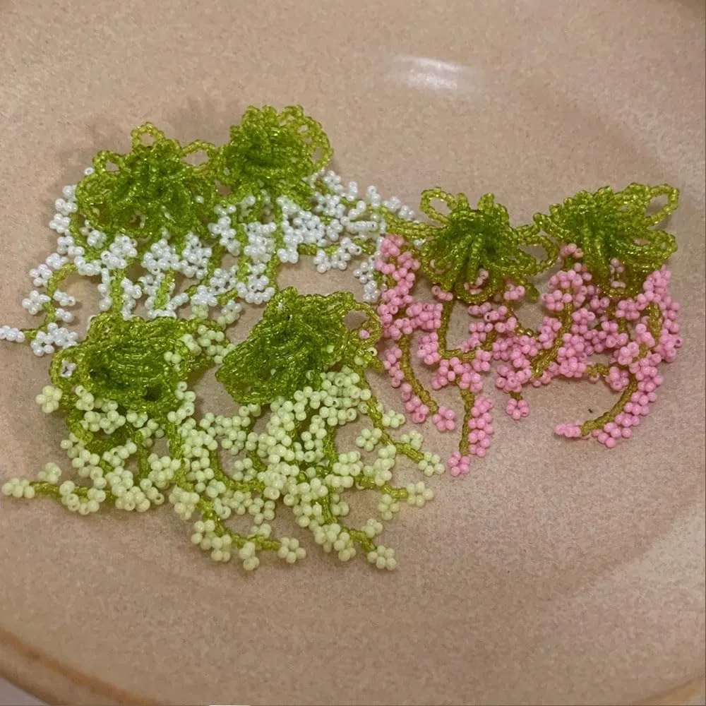 Blooming All Season: Artisan Floral Beaded Earrings for Effortless Spring-Summer Elegance