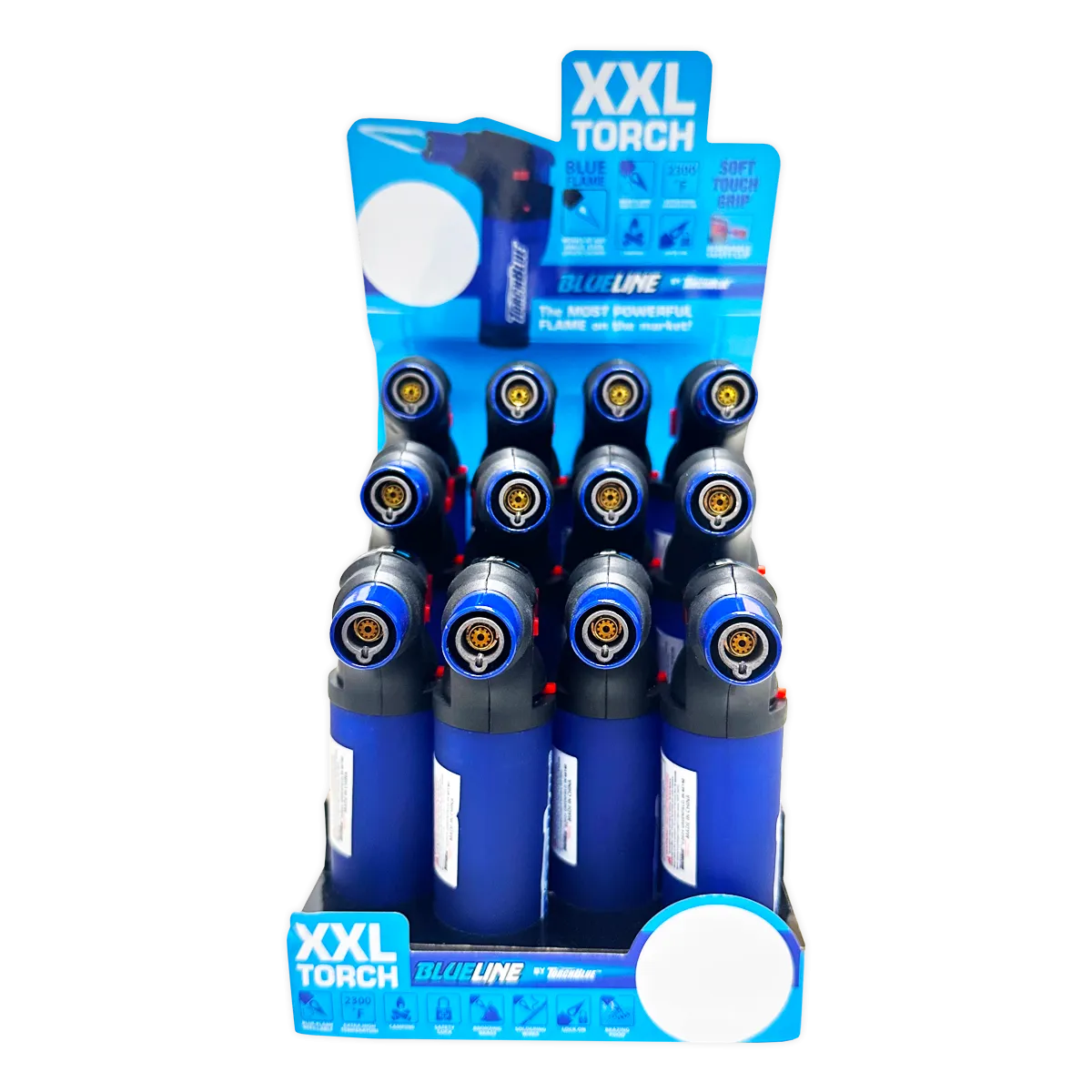Blue Line XXL Torch Lighter - 12 Pieces Per Retail Ready Display 24833