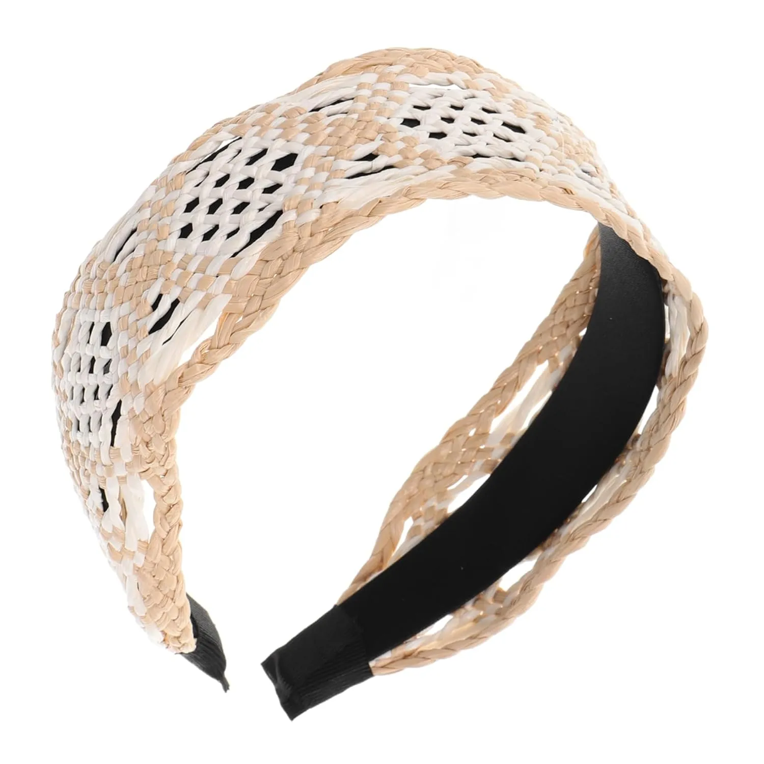 Boho Style Headband Woven Hair Band Wide Straw Headwear Vintage Hair Accessory Comfort Occasions