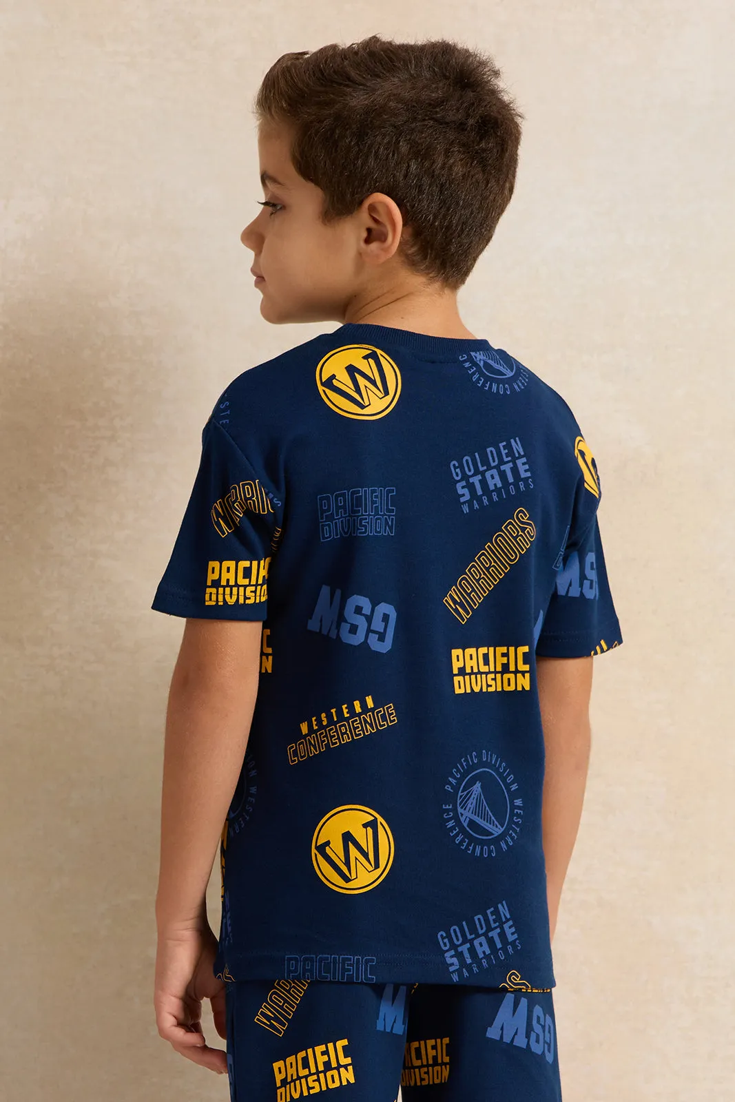 Boys Navy NBA Print T-Shirt