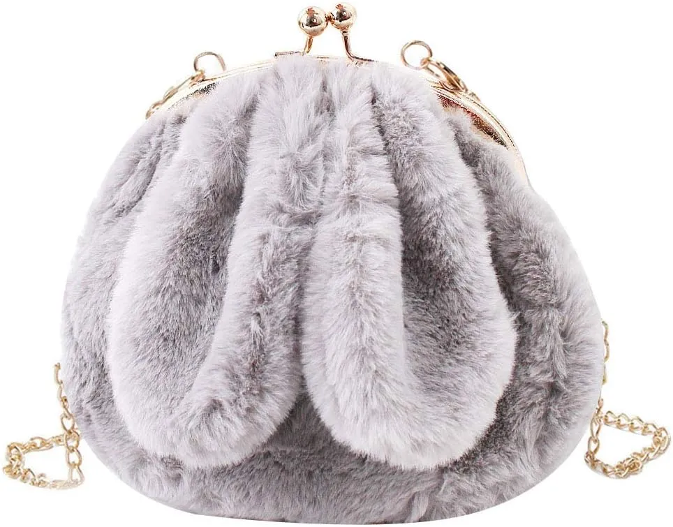 Buddy Bucket Bag Women Faux Fur Drawstring Handbag Crossbody Shoulder Purse