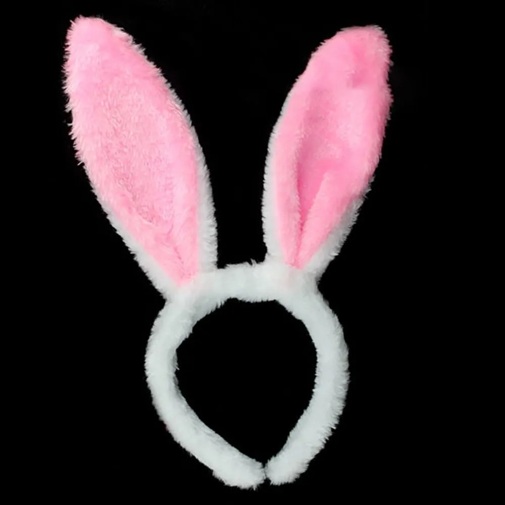 Bunny Ears Headband - Plush Easter Rabbit Ears - Headwear Cosplay Costume Accessories for Kids Adults Hairband Party Gift