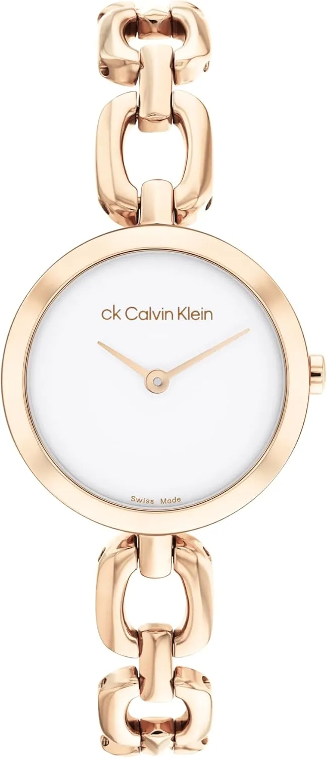 Calvin Klein Women's Swiss Quartz Watch  Minimalist Design, Sapphire Crystal, Jewelry-Inspired Link Bracelet, Elegant Gift for Her