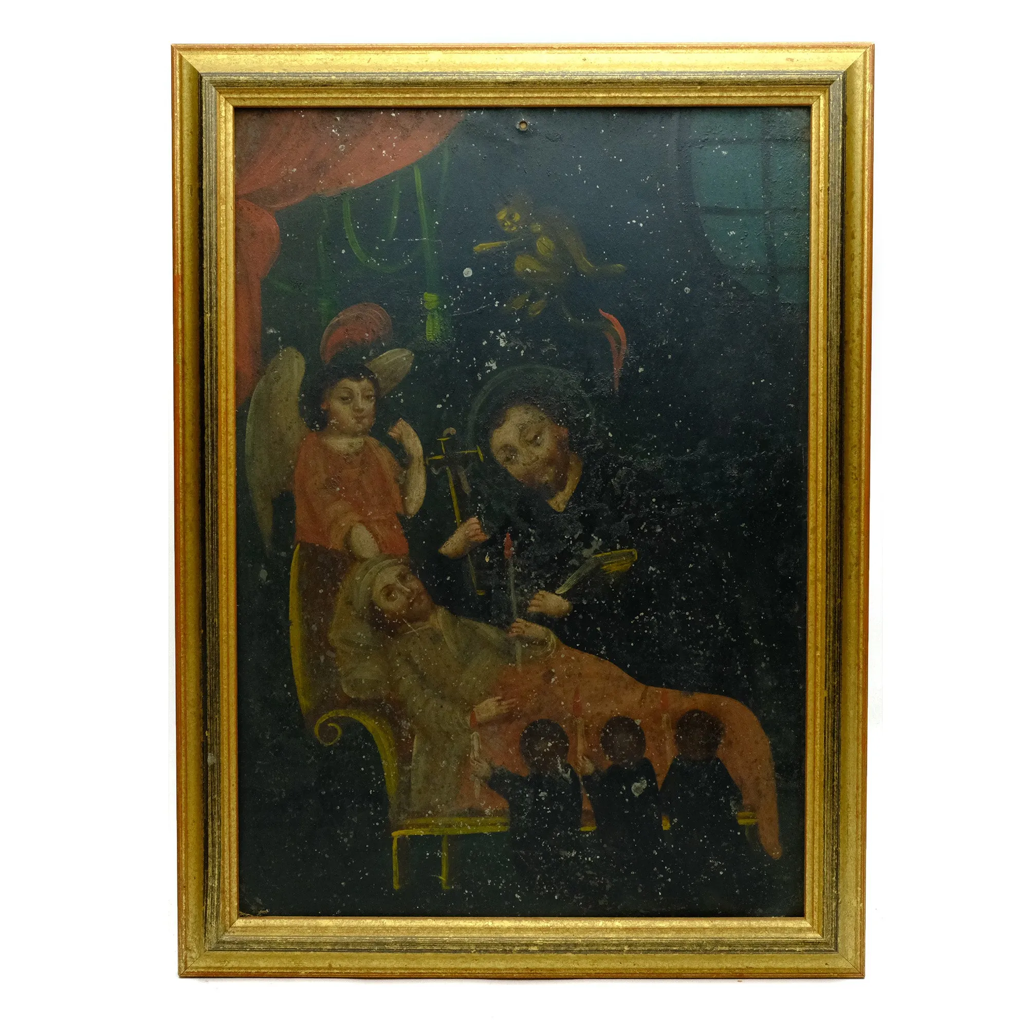 Camillus de Lellis / San Camilo de Lelis 19th Century Mexican Retablo #172