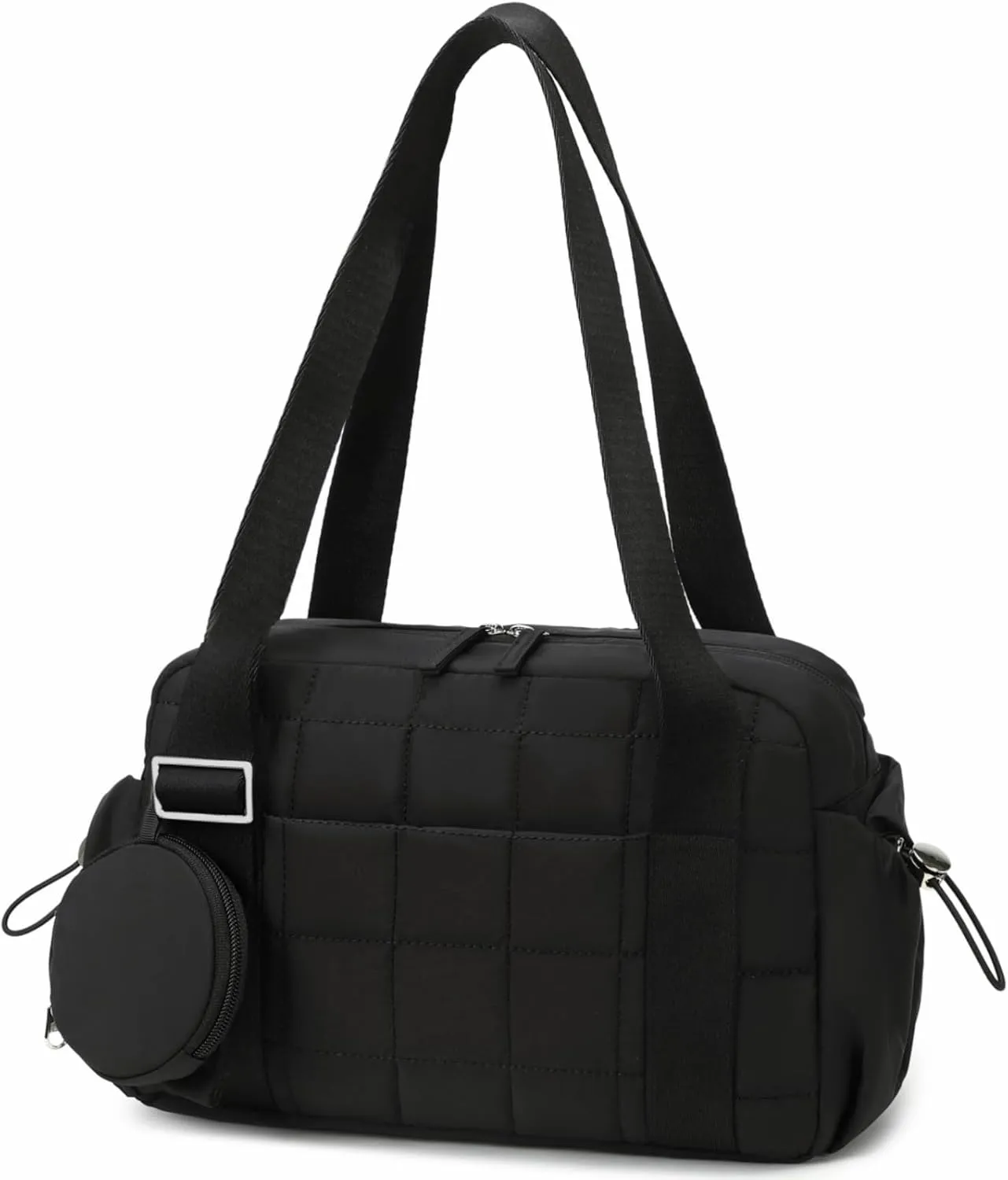 CAMTOP Mini Gym Bag for Women, Small Gym Tote Bag Puffy Quilted Sports Duffel Bag with Wet Compartment and Coin Purse Duffel Bags Dance Yoga Workout Bag