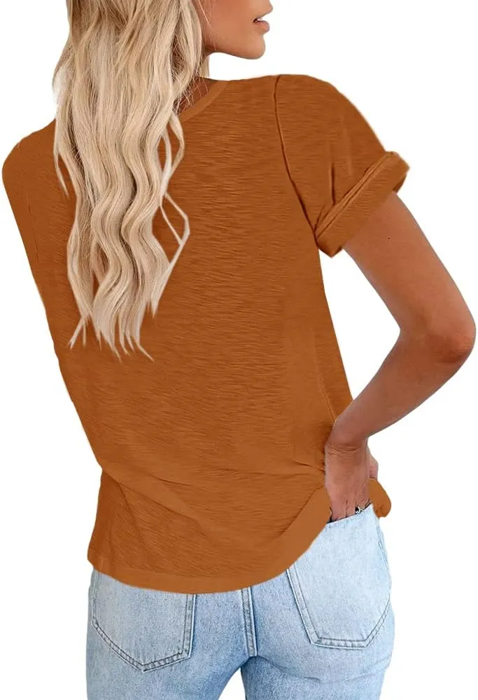 Cicy Bell Women's Short Sleeve Shirts Crewneck Loose Casual Summer Basic Tees Tops